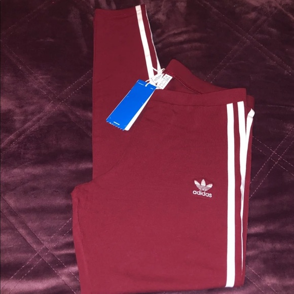 adidas Pants - Burgundy Original Adidas